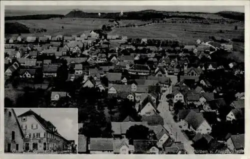 Ak Hülben in der Schwäbischen Alb, Fliegeraufnahme, Gasthaus und Metzgerei zur Germania