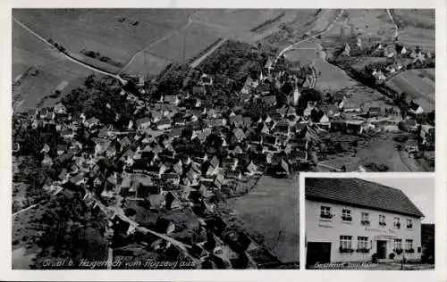 Ak Haigerloch im Zollernalbkreis, Fliegeraufnahme, Gasthaus zum Adler