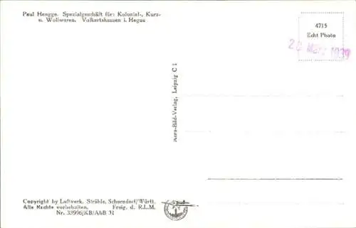 Ak Volkertshausen Baden Württemberg, Fliegeraufnahme, Kaufhaus Hengge
