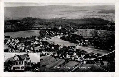 Ak Unterkirchberg Illerkirchberg in Württemberg, Fliegeraufnahme, Gasthaus