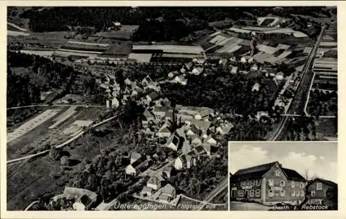 Ak Untereggingen Eggingen in Baden, Fliegeraufnahme, Gasthaus z. Rebstock