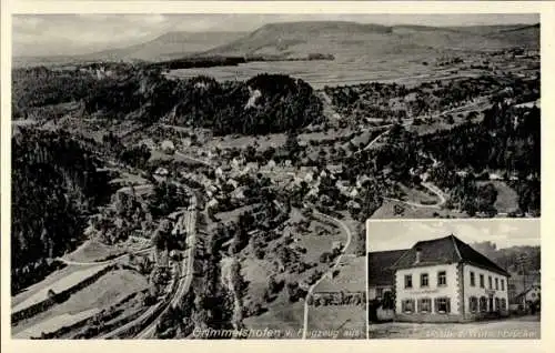 Ak Grimmelshofen Stühlingen im Schwarzwald Baden, Fliegeraufnahme, Gasthaus z. Wutachbrücke