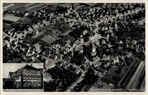 Ak Schopfloch in Mittelfranken, Fliegeraufnahme, Gasthaus zur Sonne
