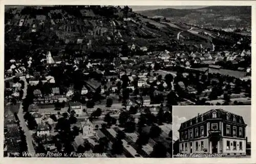 Ak Weil am Rhein, Fliegeraufnahme, Restaurant Friedlinger-Hof