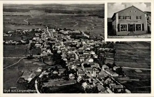 Ak Langenaltheim in Mittelfranken, Fliegeraufnahme, Gemischtwarengeschäft Fr. Rieger