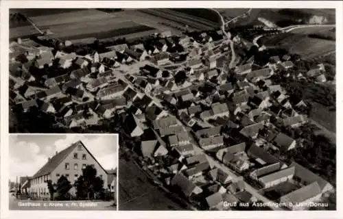 Ak Asselfingen Schwäbische Alb, Fliegeraufnahme, Gasthaus zur Krone