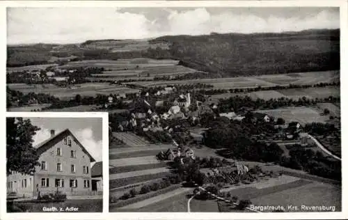 Ak Bergatreute Baden Württemberg, Fliegeraufnahme, Gasthaus z. Adler