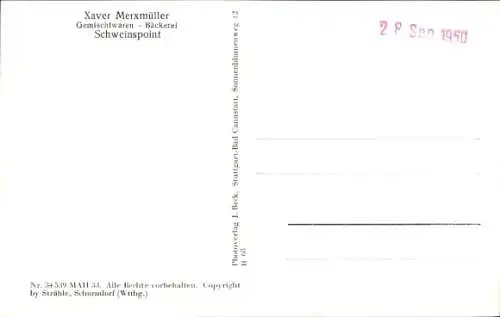 Ak Schweinspoint Marxheim in Schwaben Bayern, Fliegeraufnahme, Gemischtwaren, Bäckerei Merxmüller