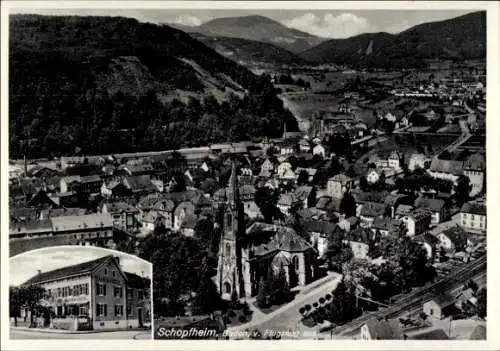 Ak Schopfheim in Baden, Fliegeraufnahme