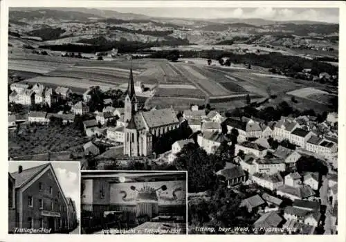 Ak Tittling im Dreiburgenland Niederbayern, Fliegeraufnahme, Tittlinger-Hof, Innenansicht