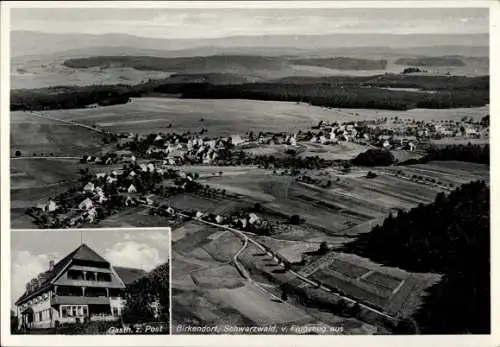 Ak Birkendorf im Schwarzwald Baden Württemberg, Fliegeraufnahme, Gasthaus zur Post