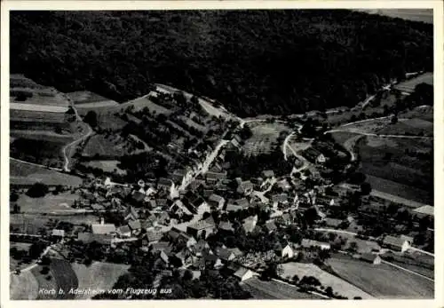 Ak Korb Möckmühl in Baden Württemberg, Fliegeraufnahme, Panorama vom Ort