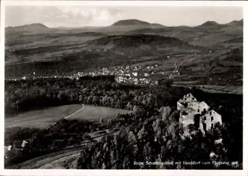 Ak Donzdorf in Württemberg, Fliegeraufnahme, Ruine Scharfenschloss