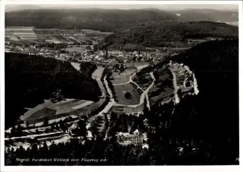 Ak Nagold im Schwarzwald, Fliegeraufnahme, Kuranstalt Waldeck