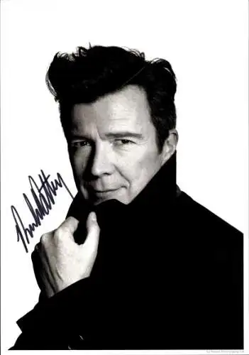 Ak Sänger Rick Astley, Portrait, Autogramm