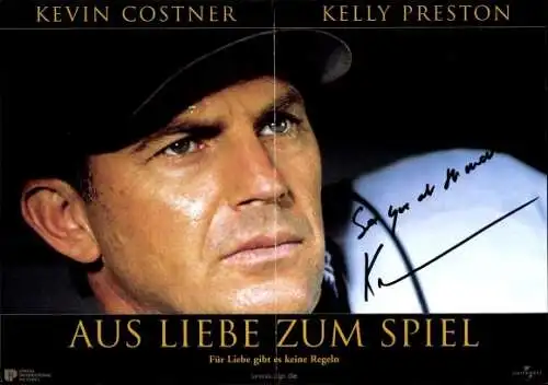 Foto Schauspieler Kevin Costner, Aus Liebe zum Spiel, Autogramm