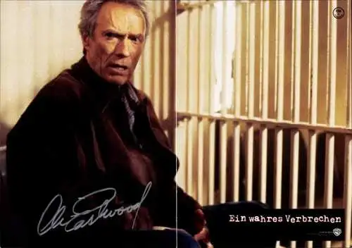 Foto Schauspieler Clint Eastwood, Ein wahres Verbrechen, Autogramm