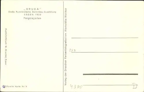 Ak Essen im Ruhrgebiet, Gruga, Große Ruhrländische Gartenbau-Ausstellung Essen 1929, Pergolagarten