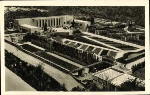 Ak Essen im Ruhrgebiet, Gruga 1929, Blick vom Radioturm, Begoniengarten, Rosenanlage, Rosencafe