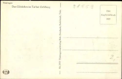 Ak Gehlberg Suhl in Thüringen, Das Glöckchen im Tal