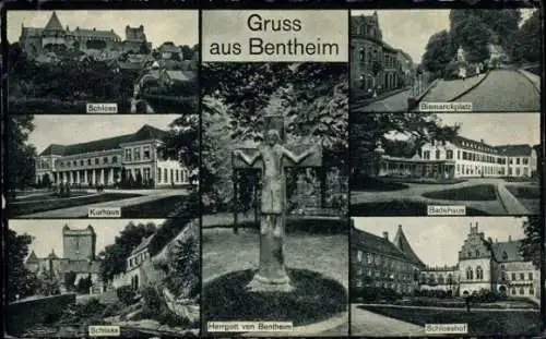 Ak Bad Bentheim, Hergott, Badehaus, Schloss, Kurhaus