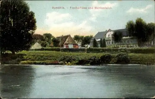 Ak Aumühle im Herzogtum Lauenburg, Fischerhaus, Mühlenteich