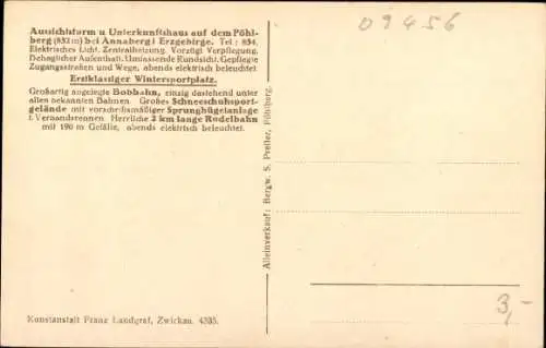 Ak Annaberg Buchholz Erzgebirge, Bobbahn am Pöllberg