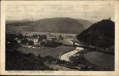 Ak Bad Nassau an der Lahn, Burgberg, Panorama