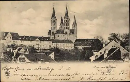 Ak Bamberg in Oberfranken, Dom, Blick von Süden