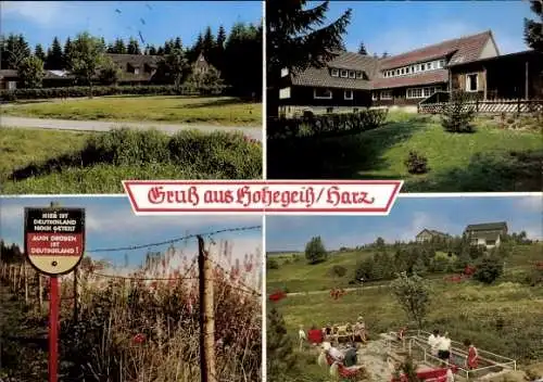 Ak Hohegeiß Braunlage im Oberharz, Zonengrenze, Wassertretbecken