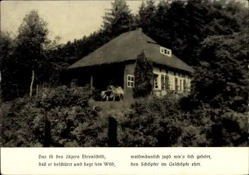 Ak Liesen Hallenberg Sauerland, Jagdhaus Schmolz, Spruch