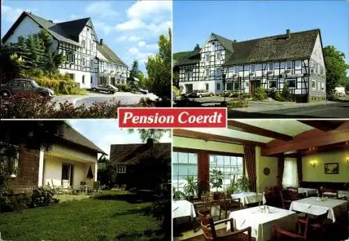 Ak Olsberg im Sauerland, Pension Coerdt, Fachwerkhaus, Gastraum