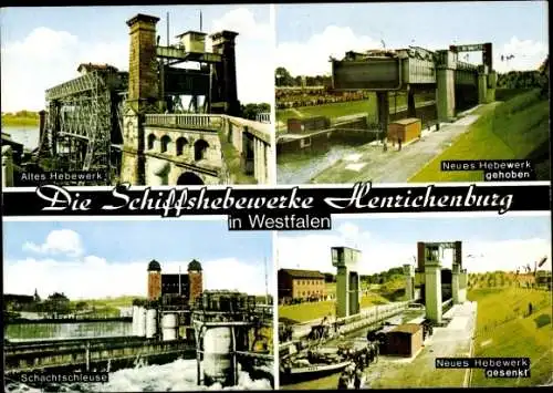 Ak Oberwiese Waltrop Ruhrgebiet, Schiffshebewerk Henrichenburg, Schachtschleuse