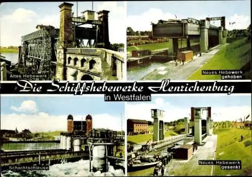 Ak Oberwiese Waltrop Ruhrgebiet, Schiffshebewerk Henrichenburg, Schachtschleuse