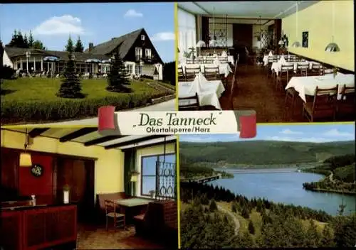 Ak Altenau Clausthal Zellerfeld im Oberharz, Okertalsperre, Tanneck Restaurant, Gastraum