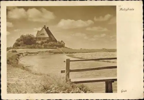 Ak Hallig Hooge in Nordfriesland, Haus Halligfriede