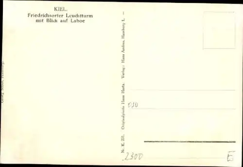 Ak Friedrichsort Kiel, Leuchtturm, Blick auf Laboe, Schiff