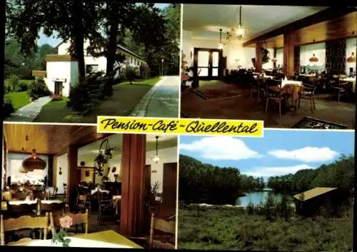 Ak Randringhausen Bünde in Ostwestfalen, Pension Cafe Quellental, Gastraum, Teilansicht