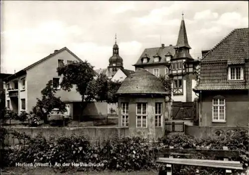 Ak Herford in Westfalen, Hertha-Brücke, Teilansicht