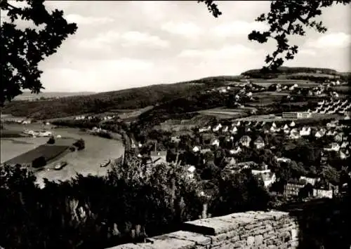 Ak Vlotho an der Weser, Blick vom Amthausberg, Burgterrasse, Winterberg, Gesamtansicht