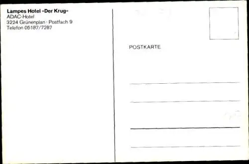 Ak Grünenplan Delligsen Niedersachsen, Lampes-Hotel der Krug, Gastraum