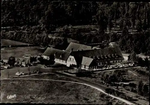 Ak Siegburg an der Sieg, Autobahnrasthaus, Luftbild