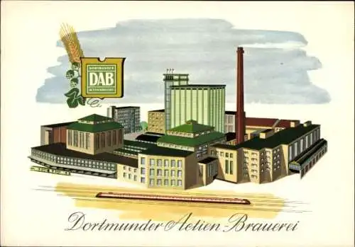 Ak Dortmund im Ruhrgebiet, Dortmunder Actien-Brauerei, DAB, Fabrik