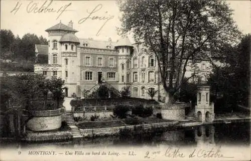 Ak Montigny sur Loing Seine et Marne, Une Villa au bord du Loing