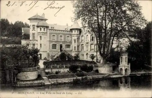 Ak Montigny sur Loing Seine et Marne, Une Villa au bord du Loing