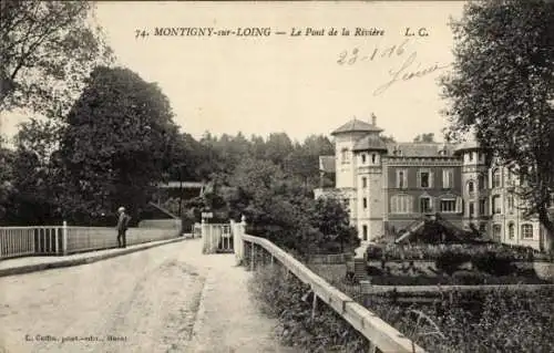 Ak Montigny sur Loing Seine et Marne, Le Pont de la Rivière