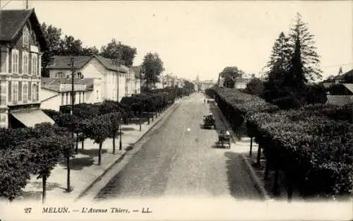 Ak Melun Seine et Marne, L'Avenue Thiers