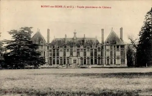 Ak Rosny sur Seine Yvelines, Schloss, Facade posterieure