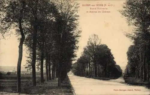 Ak Rosny sur Seine Yvelines, Route nationale, Avenue du Chateau