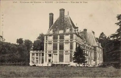 Ak Rosny sur Seine Yvelines, Chateau, Vue sur le Parc